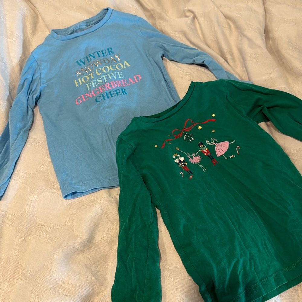 2 Crewcuts holiday Long Sleeve Shirts Size XXS (2-3)
